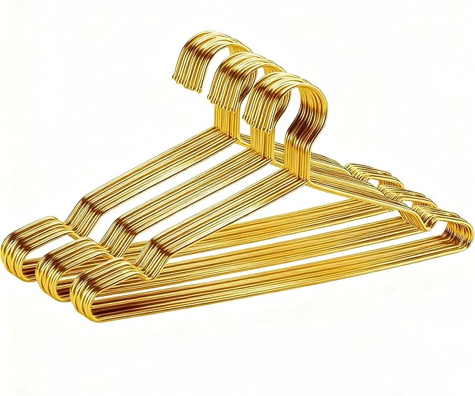 Gold Hangers Clothes 30 Pack Coat Hangers Non Slip Wire Hanger Clothing Heavy by SeropyDirect