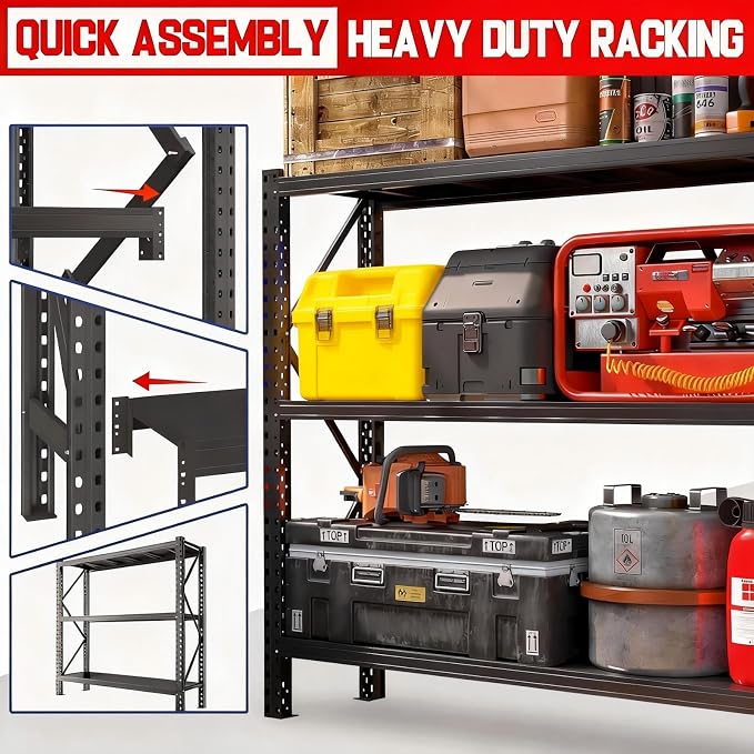 Garage Shelving, 2-in-1 Adjustable Storage Shelves - Image 5