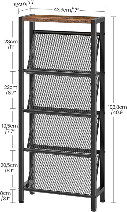 CHOEZON Shoe Rack, 5-Tier Slanted Shoe Rack, Narrow Shoe Storage Shelf - Image 3