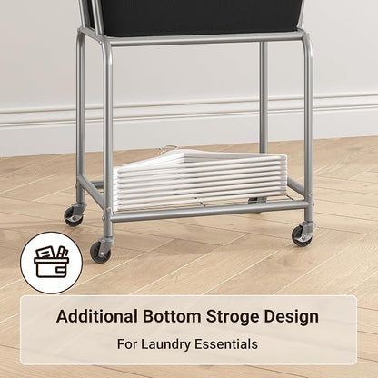 ELYKEN Laundry Cart with Wheels, Rolling Laundry Hamper with Removable Bag and - Image 6