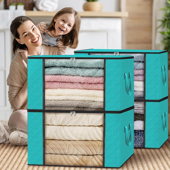 Fab totes Storage Bags, Clothes Blanket Storage Bins Foldable Closet Organizers - Image 7