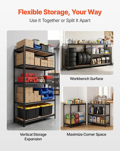 VEVOR Storage Shelves, 5-Tier Adjustable, 2500 lbs Capacity, Heavy Duty Garage - Image 5