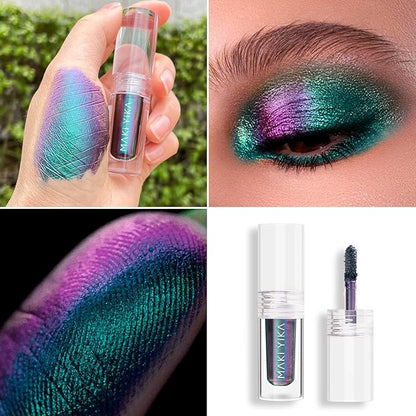 MAKI YIKA Glitter Eyeshadow Teal Liquid Multichrome Eyeshadows Long Lasting - Image 2