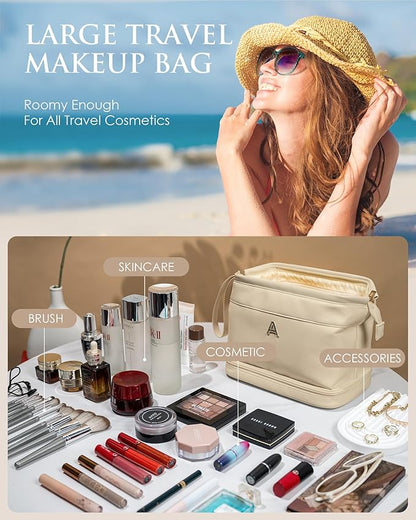 Stocking Stuffers for Women Gifts, Initial Large Makeup Bag, Travel Essentials - Image 2