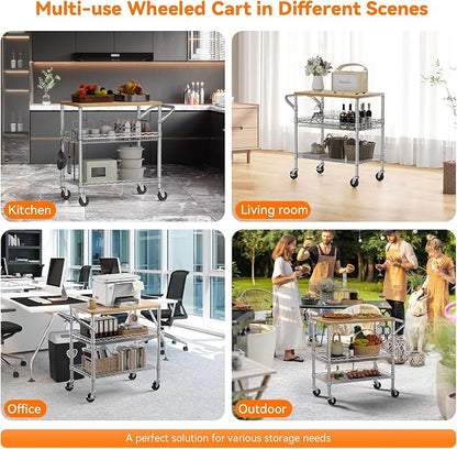 3 Tier Rolling Kitchen Carts on Wheels - Image 7