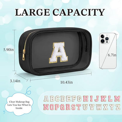 YOOLIFE Initial Makeup Bag Travel Toiletry Bag Clear Makeup Bag Cosmetic Bags - Image 5