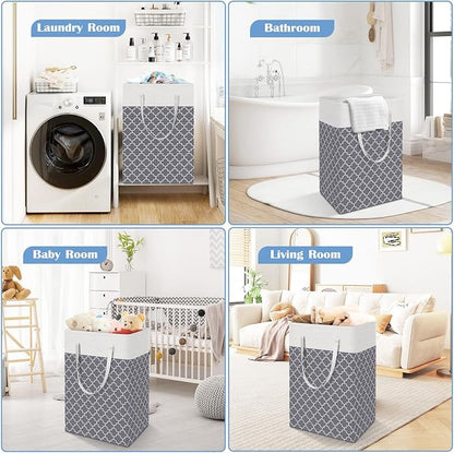 BlissTotes 3-Pack Laundry Basket, Freestanding＆Waterproof Laundry Hamper - Image 6