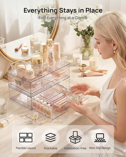 Vtopmart 12-Pack Clear Makeup Organizer Set - Image 3