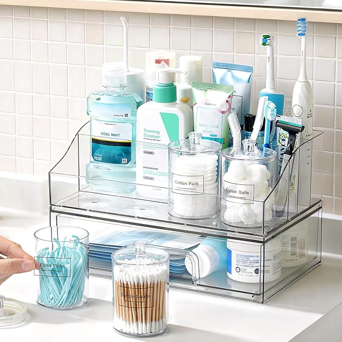 Vtopmart 6 PCS Bathroom Countertop Organizer, 1 Divided Tray by Vtopmart
