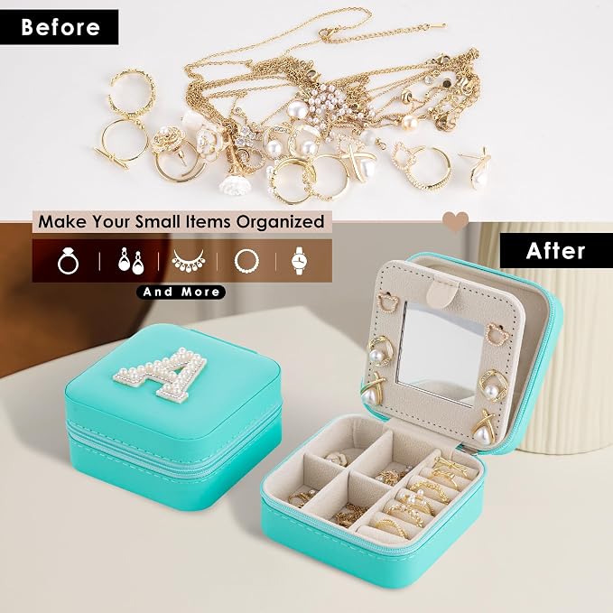 Birthday Gifts For Women, Initial Jewelry Box, Travel Jewelry Case, Gifts for - Image 5
