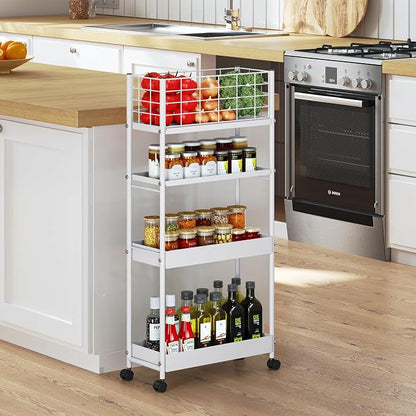 KINGRACK Slim Rolling Storage Cart 4 Tier - Image 7