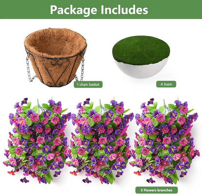 INQCMY Artificial Flowers for Outdoor Spring Summer Decoration Faux Silk - Image 3