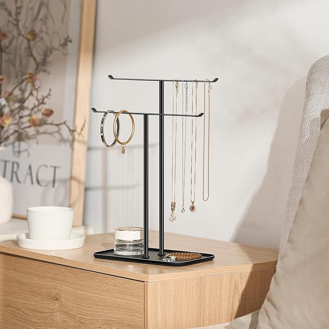 pickpiff Necklace Holder Jewelry Organizer Stand – 2‑Tier T‑Bar Jewelry Display - Image 4