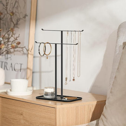 pickpiff Necklace Holder Jewelry Organizer Stand – 2‑Tier T‑Bar Jewelry Display - Image 4