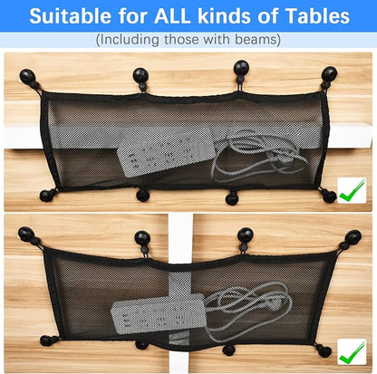 ZZM Privacy Mesh Cable Manager, Under Desk Wire Net, 26 x 10 Inches - Image 6