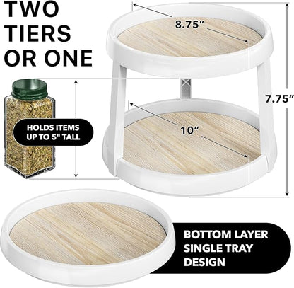 Simple Houseware 2-Tier Lazy Susan Spice Organizer, 10-Inch Diameter - Image 2