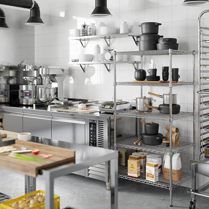 24" Deep x 30" Wide x 64" Height Wire Shelving Kit | 5-Tier | NSF Commercial - Image 6