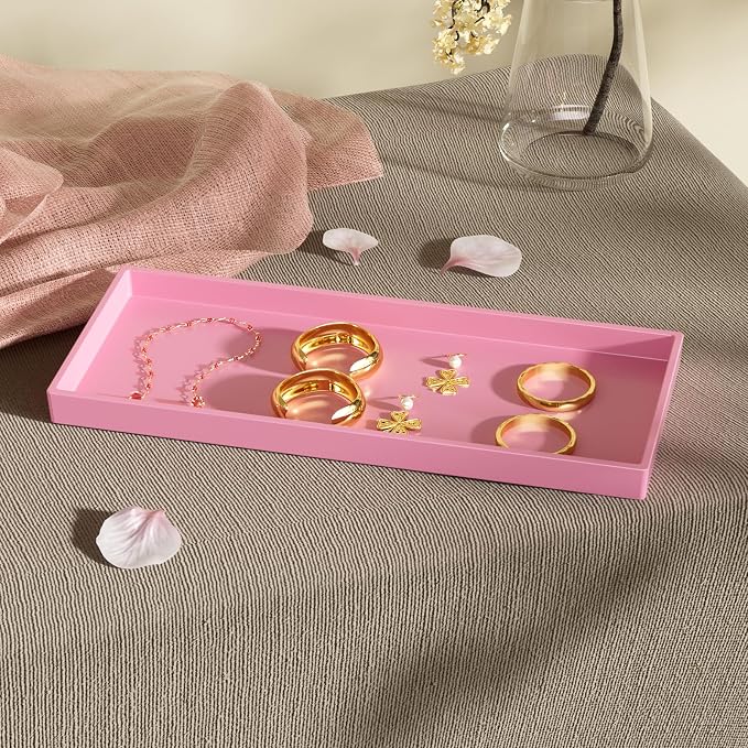 Vanity and Bathroom Tray, 11.8" ABS Countertop Organizer, Waterproof Vanity Tray - Image 5