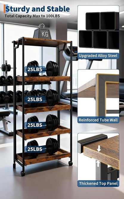 PeakPursuit Large 4-Tier Collapsible Wooden Storage Shelf – Heavy Duty 100 lbs - Image 7