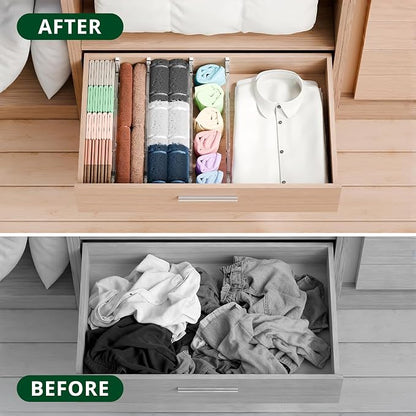 Clear Drawer Dividers Organizers, Adjustable Expandable Drawer Divider Organizer - Image 6