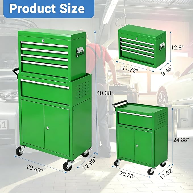GarveeTech 20 Inch 5 Drawer Rolling Tool Box - Image 2