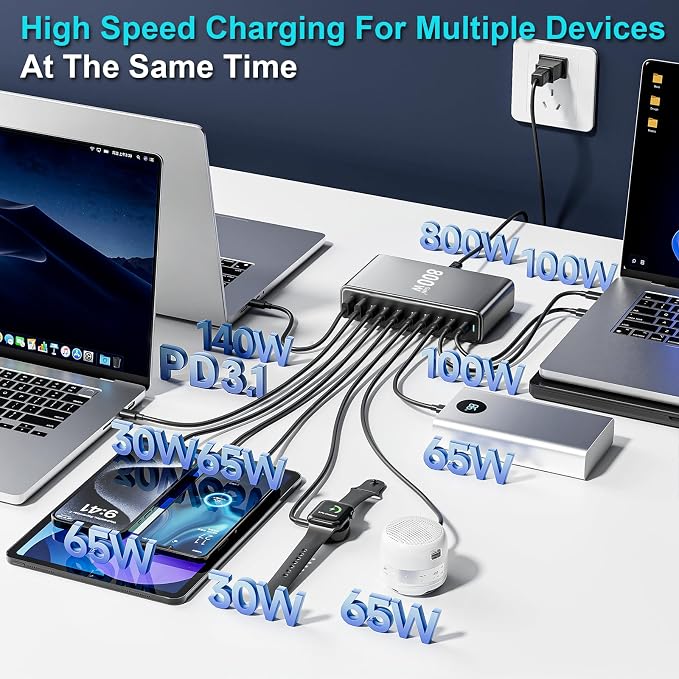 800W USB C Charger Block, Laptop Charger Adapter Compatible - Image 2