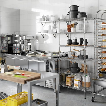 21" Deep x 30" Wide x 74" Height Wire Shelving Kit | 6-Tier | NSF Commercial - Image 5
