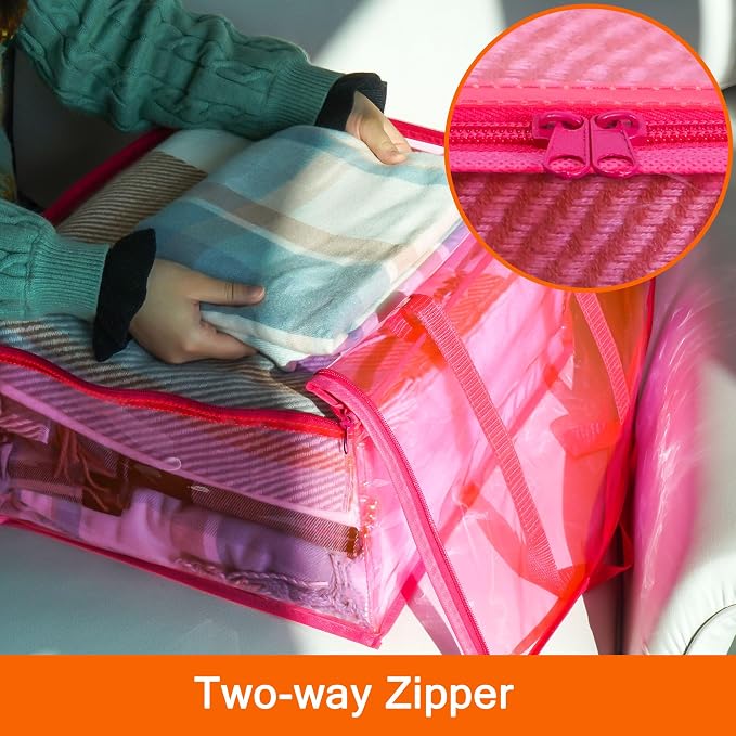 Vieshful Pink 40L Clear Clothes Storage Bag - Image 5