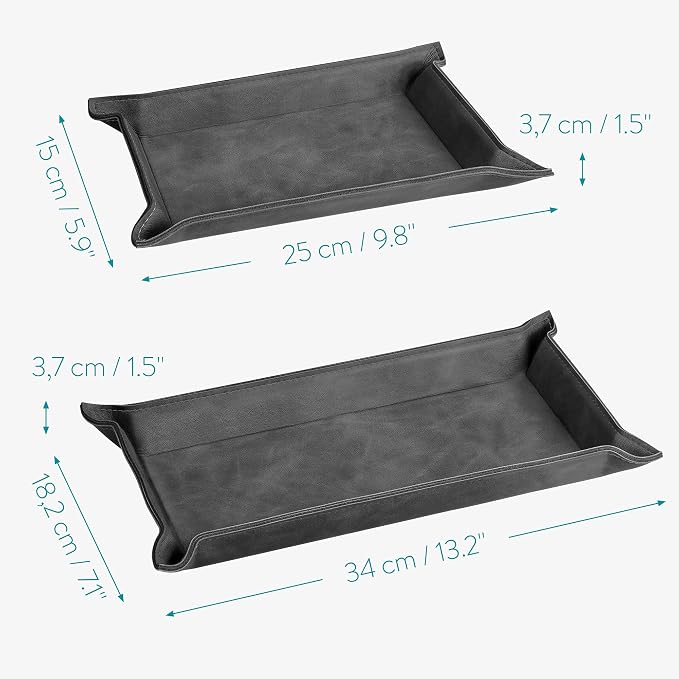 Navaris Faux Leather Valet Tray Set of 2 - Image 6