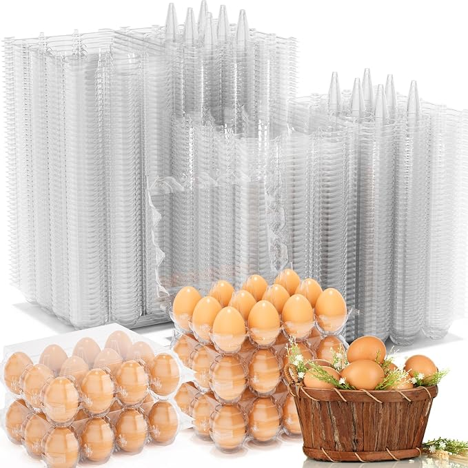 120 Pack Plastic Egg Cartons Cheap Bulk, 3x4 Grids Refrigerator Egg Trays by EPHECH