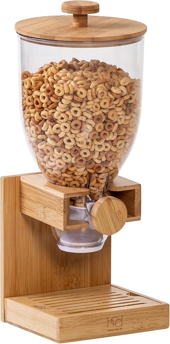 Honey Can Do Bamboo Cereal Dispenser, Natural KCH-09385 Natural, 17.5 oz - Image 2