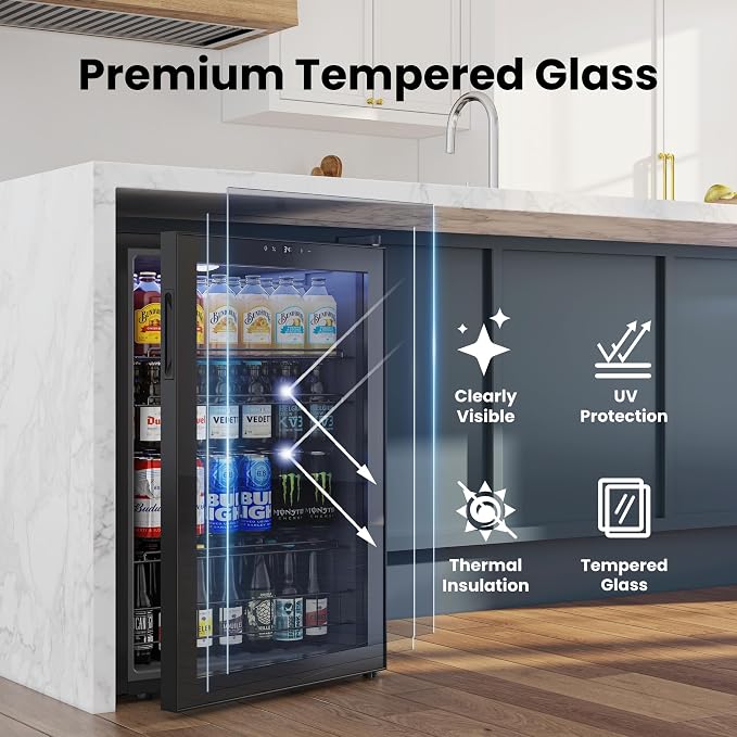 Yeego Beverage Refrigerator Cooler, 155 Cans Mini Fridge - Image 4