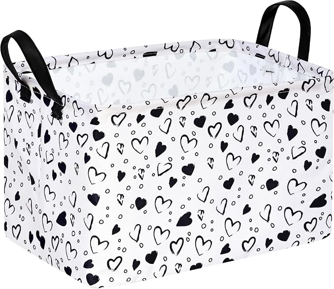 MAIZMZ Girls Empty Gift Basket Heart Print Storage Cube by Unknown