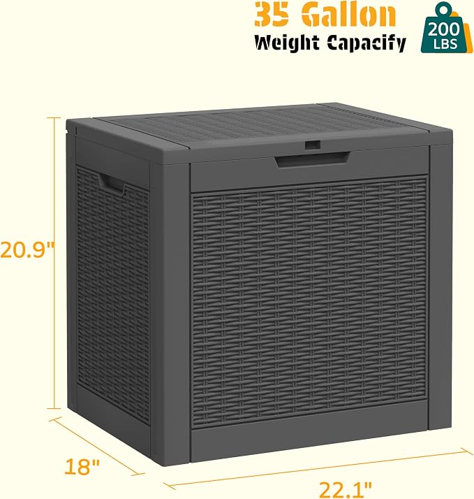 NUNU LAB 35 Gallon Outdoor Storage Box Waterproof, Outside Package Delivery - Image 3