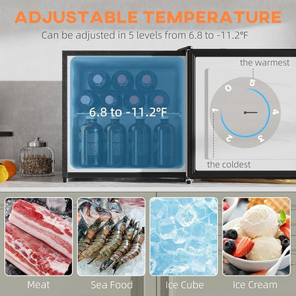 HOMCOM Mini Freezer Countertop, 1.1 Cu.Ft Compact Upright Freezer - Image 3