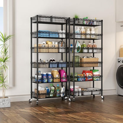 SINGAYE Shelf 6 Tier Wire Shelving Unit Adjustable Storage Shelves Big Basket - Image 5