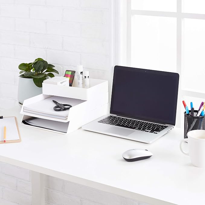 Amazon Basics Rectangular Plastic Desk Organizer - Image 8