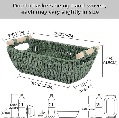 StorageWorks Round Paper Rope Woven Basket - Image 2