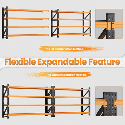 48" W Garage Storage Shelves Heavy Duty, 3000LBS Metal Shelving Units, 4 Tier - Image 5