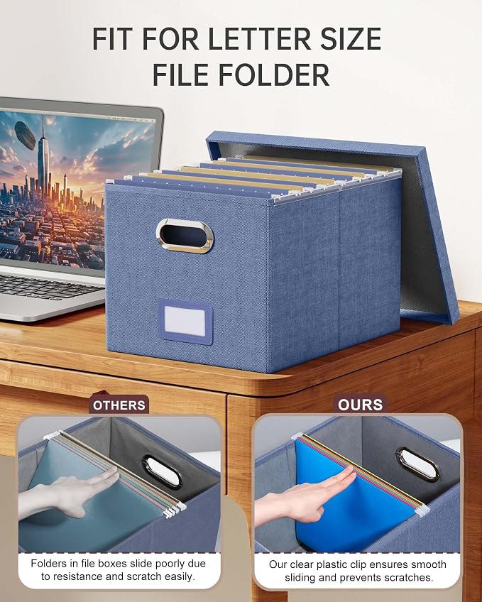 2 Pack File Storage Organizer, Document Organizer, Portable File Box - Image 4