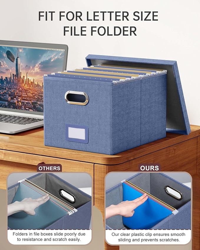 File Organizer with Lid, File Box, File Cabinet - Image 3