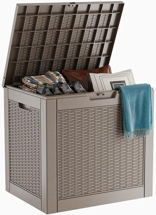 30 Gallon Resin Deck Box, Lockable Patio Outdoor Storage Box by OutdoorLivingPerfected