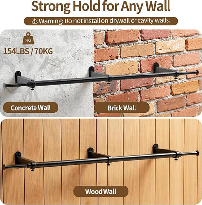 Luxspire Wall Mounted Clothes Rack, Industrial Pipe Clothing Rack, Laundry Room - Image 7