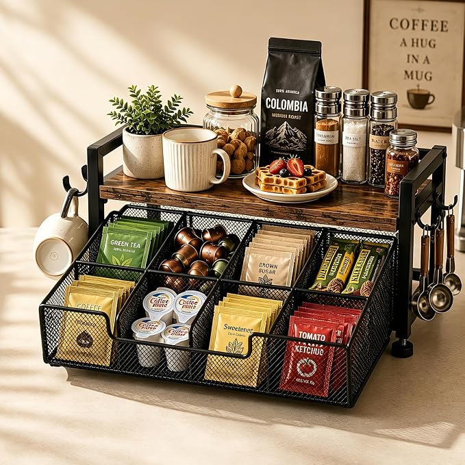 Tea Bag Organizer, Tea Bag Organizer Drawer, Wood Tea Organizers and Storage by GUDGIchoiceforfamilylife