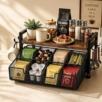 Tea Bag Organizer, Tea Bag Organizer Drawer, Wood Tea Organizers and Storage by GUDGIchoiceforfamilylife