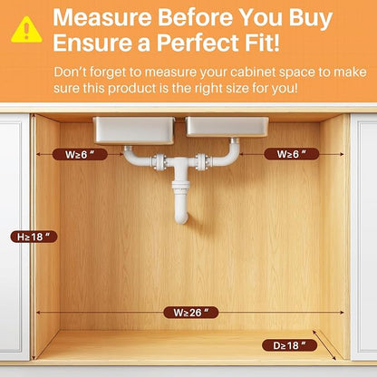 PXRACK Under Sink Organizer, Slide out Storage Drawer Rack - Image 2