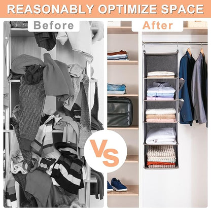 BOOMIBOO Hanging Closet Organize and Shelves，5-Hanging Shelf - Image 5