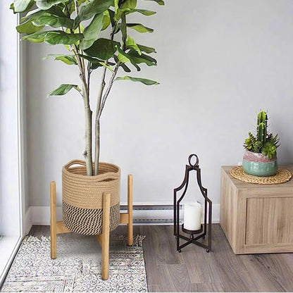 MEGASKET Woven Jute Plant Basket, Wicker Basket Planter up to 7" Pot, Round - Image 5