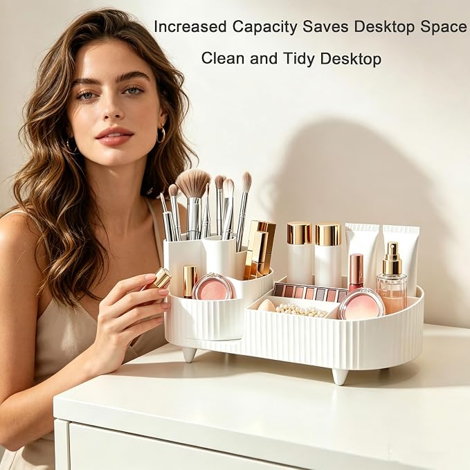 360 Rotating Makeup Organizer for Vanity Large Capacity Cosmetic Organizers - Image 8
