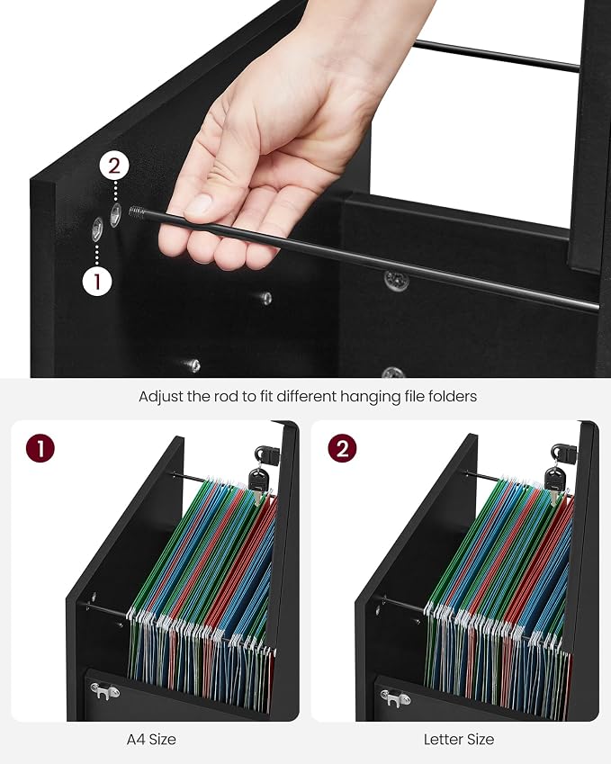 VASAGLE 2-Drawer File Cabinet, Locking Filing Cabinet - Image 3